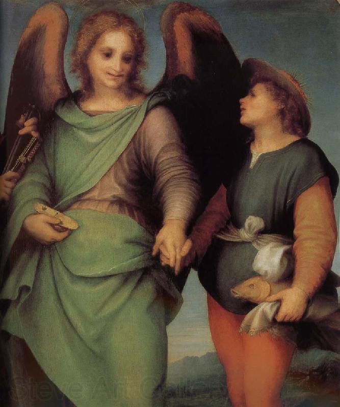 Andrea del Sarto Angel and christ in detail